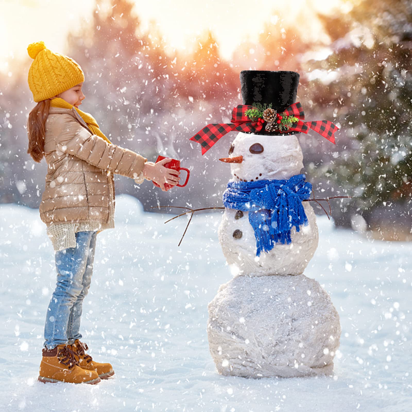 Foto 8 pulgar | Gorro Para Árbol De Navidad Con Copos De Nieve Iluminados Hohotime - Venta Internacional.
