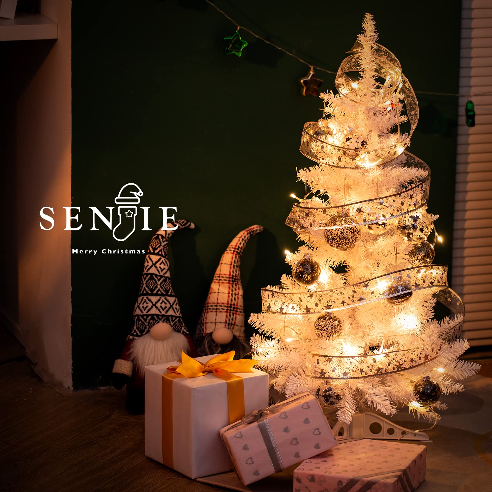 Foto 6 | Árbol De Navidad Senjie Artificial De 1,2 M Con 100 Luces Led - Venta Internacional.