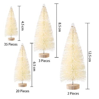 Foto 2 | Miniárboles De Navidad Artificiales Satinior, 60 Unidades Con Base - Venta Internacional.