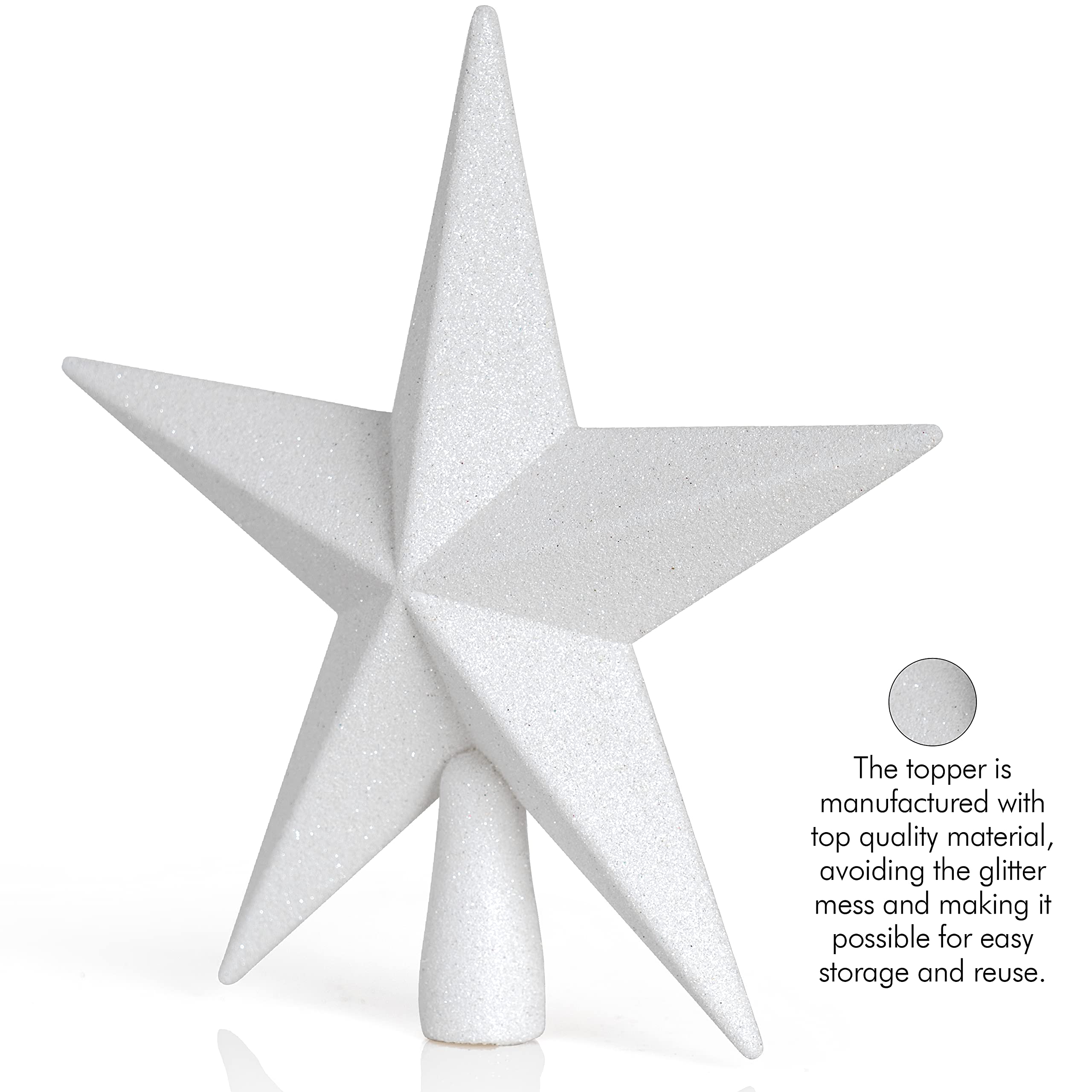 Foto 4 pulgar | Adorno Para Árbol, Estrella Con Purpurina, 20 Cm, Decoración Navideña - Venta Internacional.