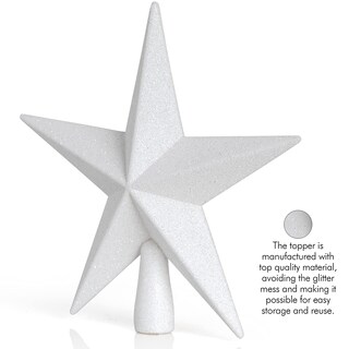 Foto 3 | Adorno Para Árbol, Estrella Con Purpurina, 20 Cm, Decoración Navideña - Venta Internacional.