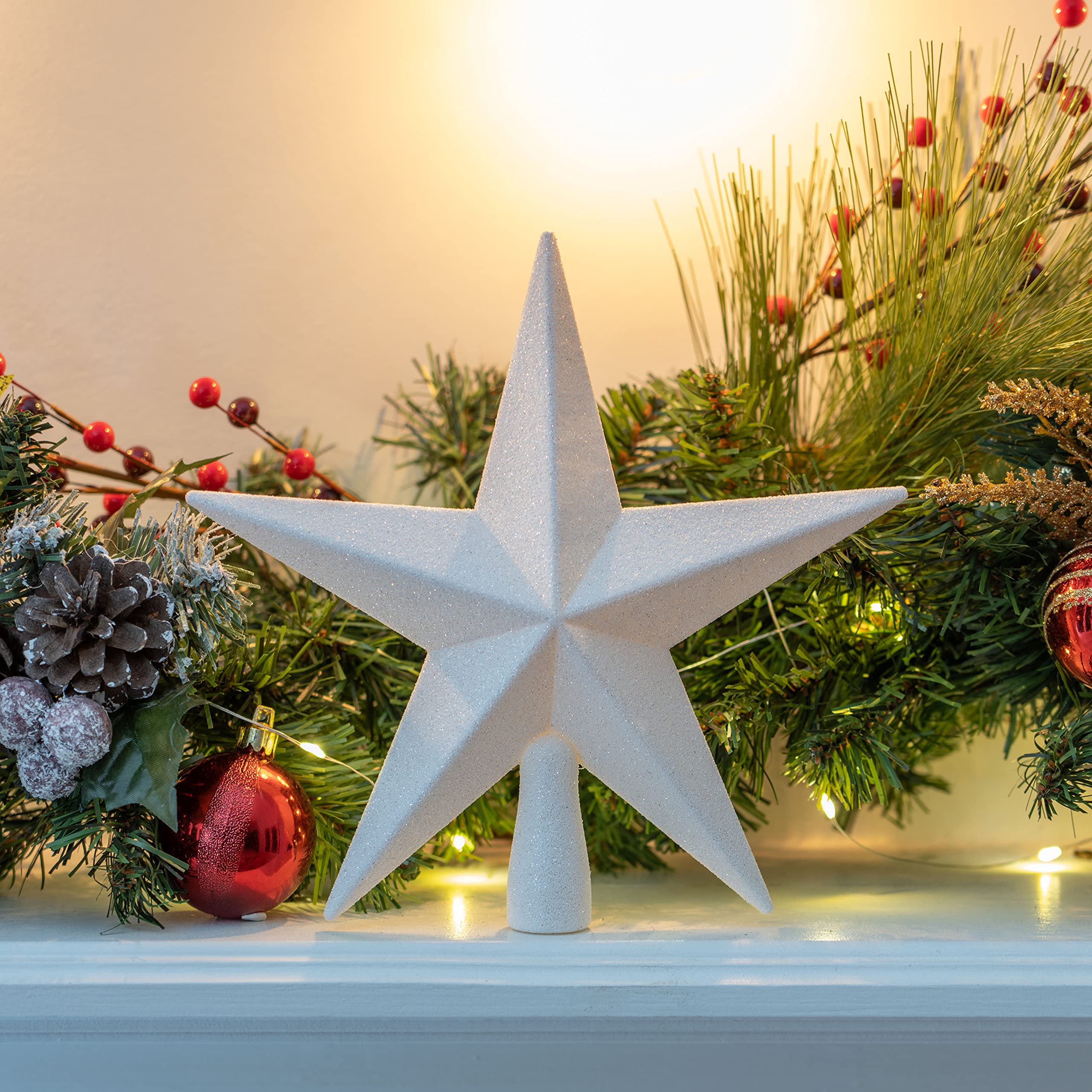 Foto 6 pulgar | Adorno Para Árbol, Estrella Con Purpurina, 20 Cm, Decoración Navideña - Venta Internacional.