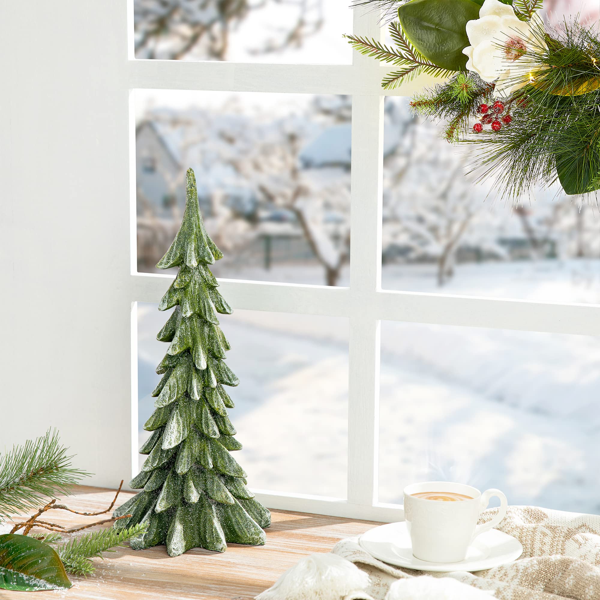 Foto 7 pulgar | Árbol De Navidad De Mesa Glitzhome, Resina Artificial, 37 Cm De Alto - Venta Internacional.