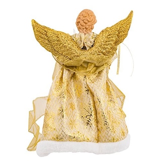 Foto 5 | Vestido Dorado Con Diseño De Ángel De Kurt Adler Para Adornar El Árbol De Navidad, 30 Cm - Venta Internacional.