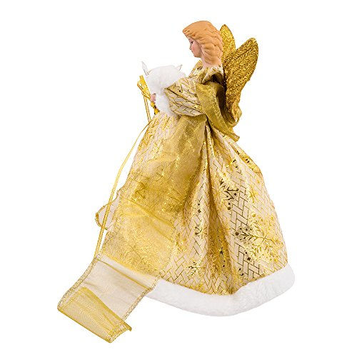 Foto 6 | Vestido Dorado Con Diseño De Ángel De Kurt Adler Para Adornar El Árbol De Navidad, 30 Cm - Venta Internacional.