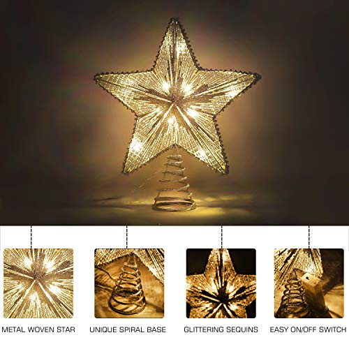 Foto 4 | Decoración Para Árbol De Navidad Con Forma De Estrella De Lewonder, Con Luces Y Lentejuelas, Color P - Venta Intern