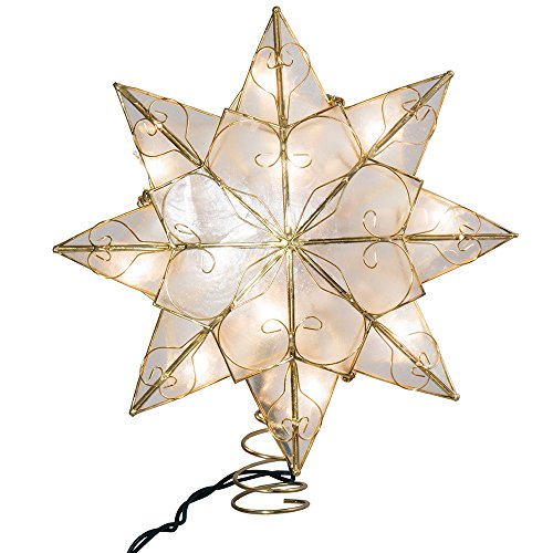 Foto 3 pulgar | Adorno Para Árbol De Navidad Con Forma De Estrella Capiz De 8 Puntas De Kurt Adler - Venta Internacional.
