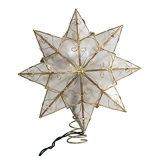 Foto 3 | Adorno Para Árbol De Navidad Con Forma De Estrella Capiz De 8 Puntas De Kurt Adler - Venta Internacional.