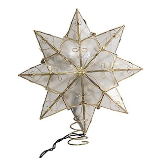 Foto 3 | Adorno Para Árbol De Navidad Con Forma De Estrella Capiz De 8 Puntas De Kurt Adler - Venta Internacional.