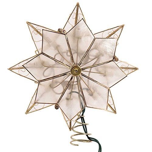 Foto 7 pulgar | Adorno Para Árbol De Navidad Con Forma De Estrella Capiz De 8 Puntas De Kurt Adler - Venta Internacional.