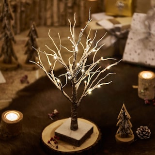 Foto 3 | Árbol De Navidad Hairui, Mesa Preiluminado, Espolvoreado Con Nieve Y Temporizador - Venta Internacional.