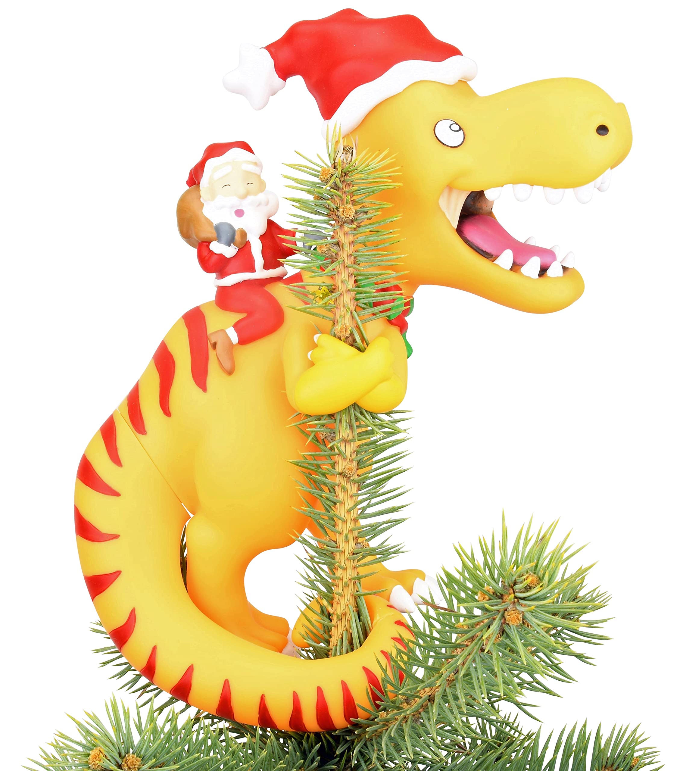 Adorno Para Árbol De Navidad, Tree Buddees, Papá Noel Montando Un T-rex - Venta Internacional. $1,589