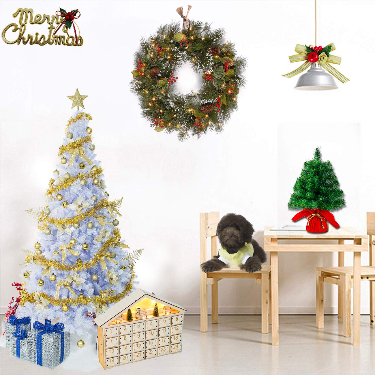 Foto 6 pulgar | Árbol De Navidad Sunnyglade Premium White De 1,2 M Con Soporte - Venta Internacional.