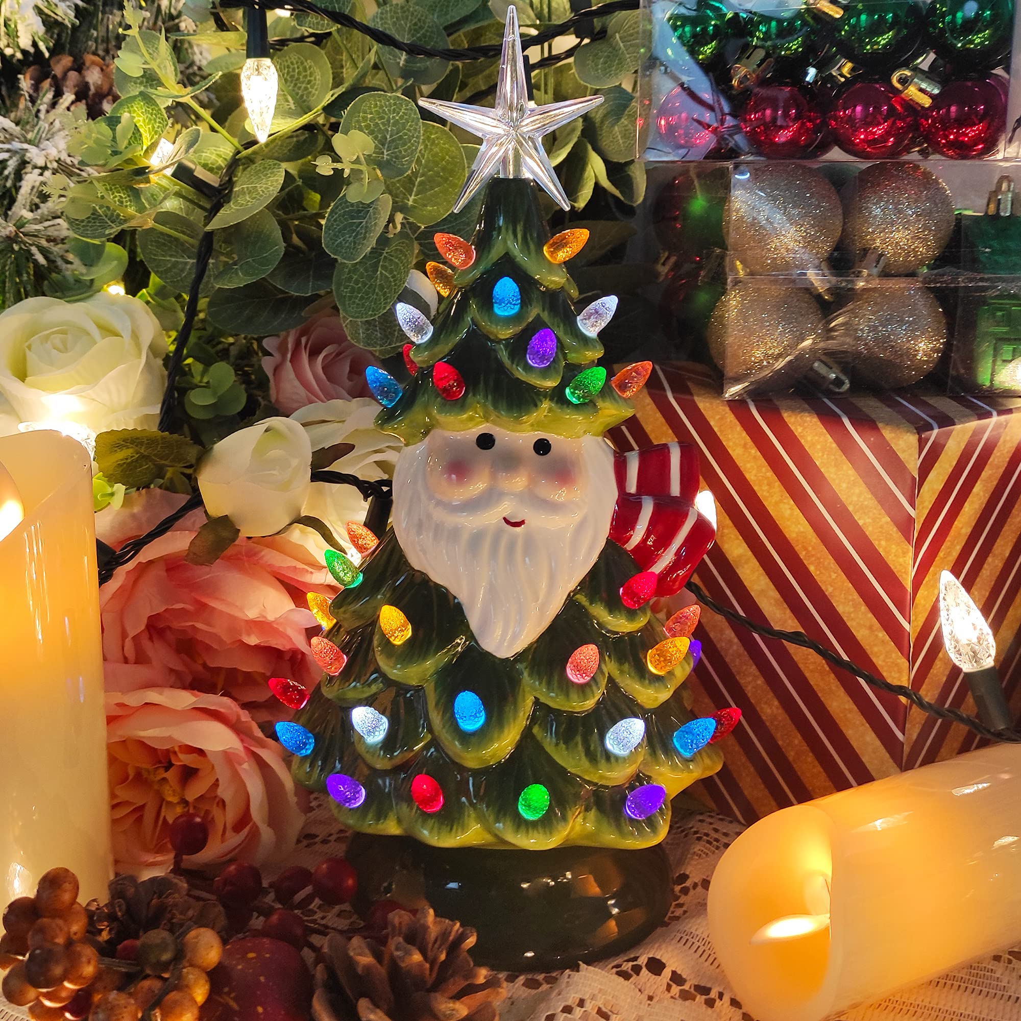 Foto 2 | Mesa Sunnyglade De Cerámica Para Árbol De Navidad Con 50 Led De 11 Pulgadas - Venta Internacional.