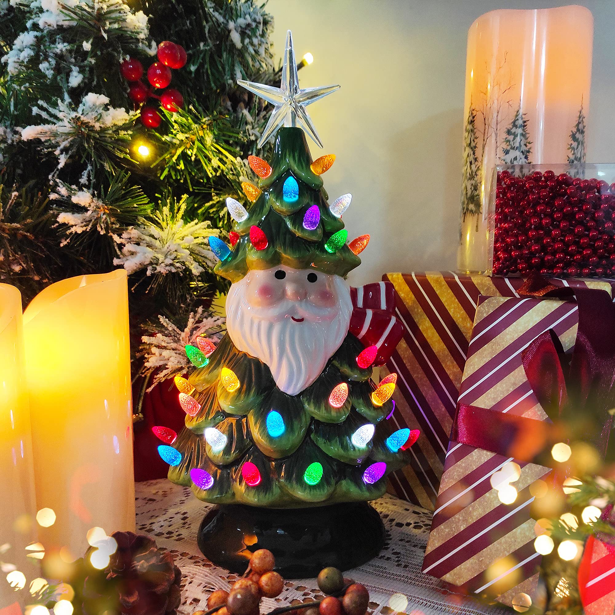 Foto 4 pulgar | Mesa Sunnyglade De Cerámica Para Árbol De Navidad Con 50 Led De 11 Pulgadas - Venta Internacional.