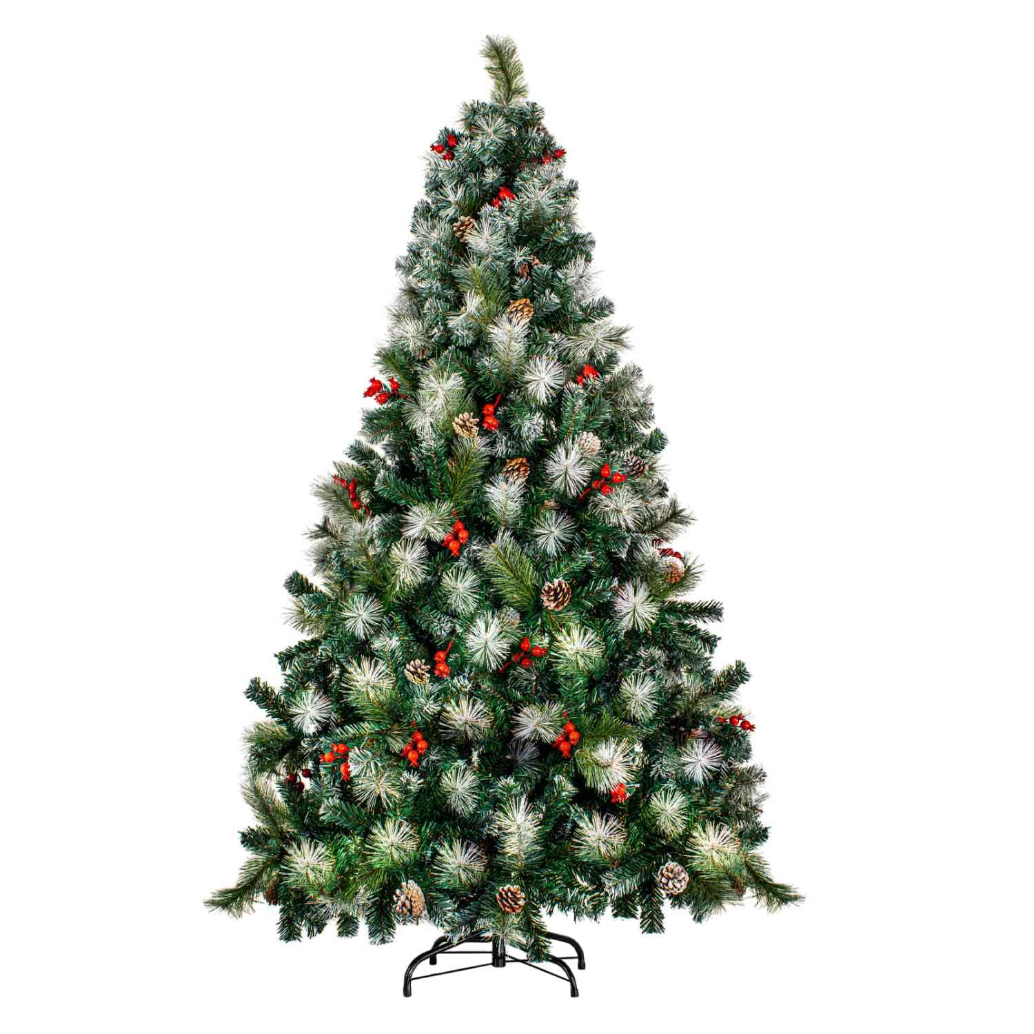 Arbol De Navidad Nevado 1.9m 900 Ramas Cerezas Pino Navideño $1,999