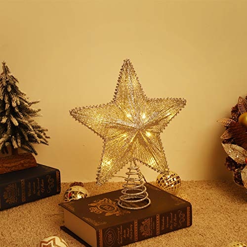 Decoración Para Árbol De Navidad Con Forma De Estrella De Lewondr, Con Luces Y Lentejuelas, Color Do - Venta Intern $879