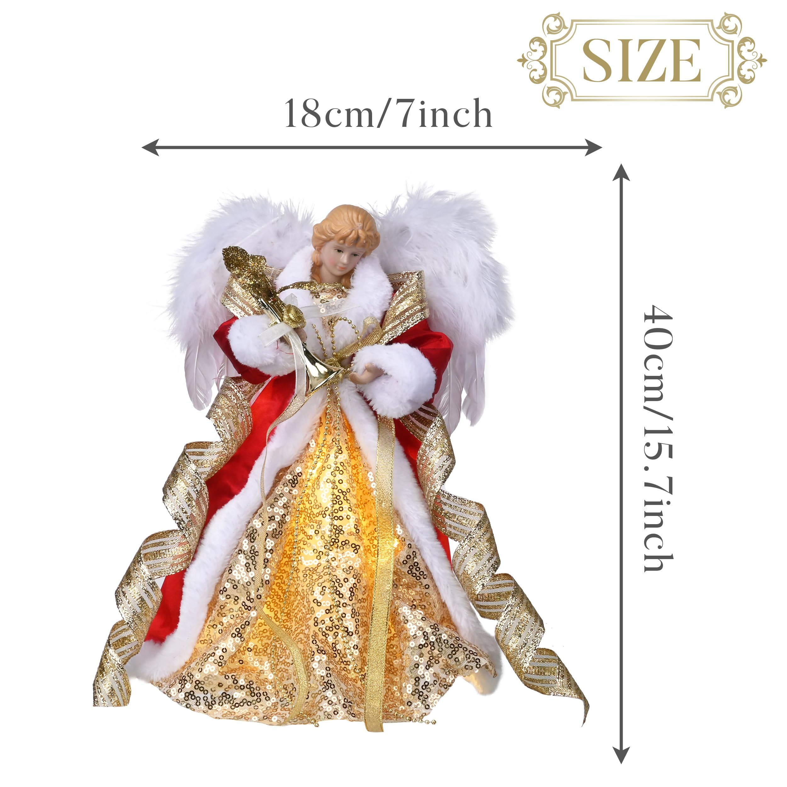Foto 4 | Decoración Para Árbol De Ángel De Navidad Valery Madelyn, 40 Cm Con Luz - Venta Internacional.