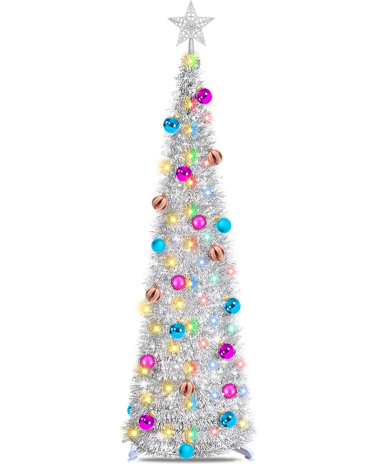 [árbol De Navidad] Turnmeon, Ventana Emergente Preiluminada De 5 Pies Con Temporizador Y 50 Led - Venta Internacional. $1,179