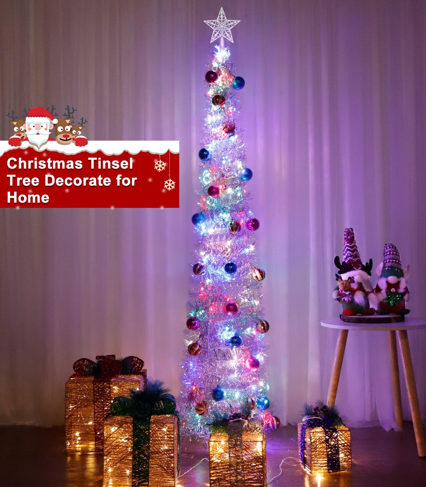 Foto 6 pulgar | [árbol De Navidad] Turnmeon, Ventana Emergente Preiluminada De 5 Pies Con Temporizador Y 50 Led - Venta Internacional.