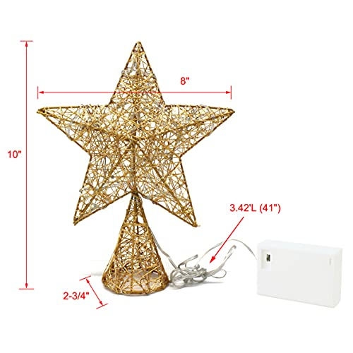 Foto 6 | Homedeco. Estrella Dorada En Forma De Árbol Con Luces Led De - Venta Internacional.