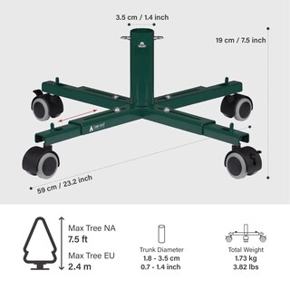 Foto 3 | Soporte Para Árbol De Navidad Con Ruedas Y Nido De Árbol - Venta Internacional.