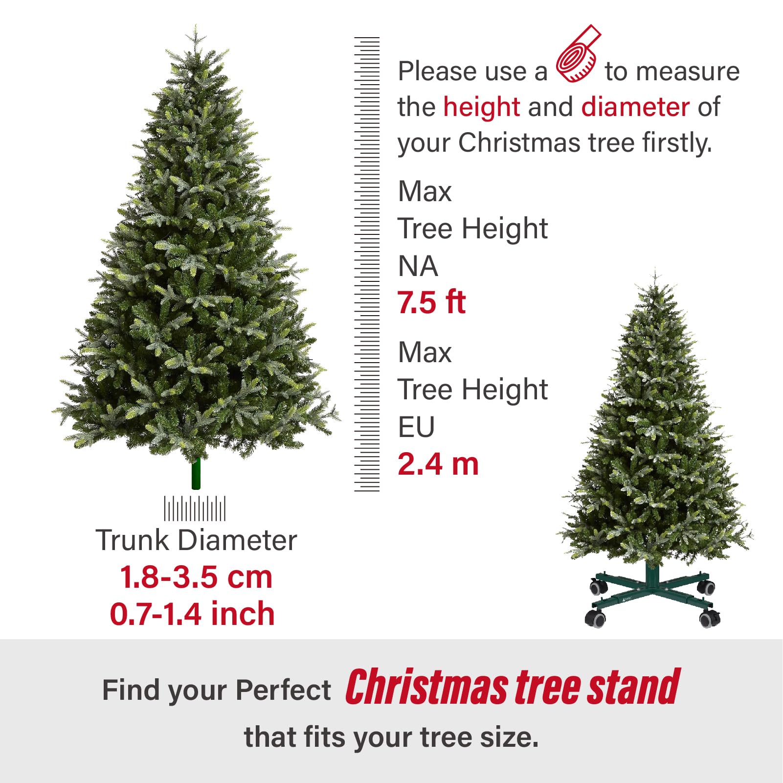 Foto 5 pulgar | Soporte Para Árbol De Navidad Con Ruedas Y Nido De Árbol - Venta Internacional.