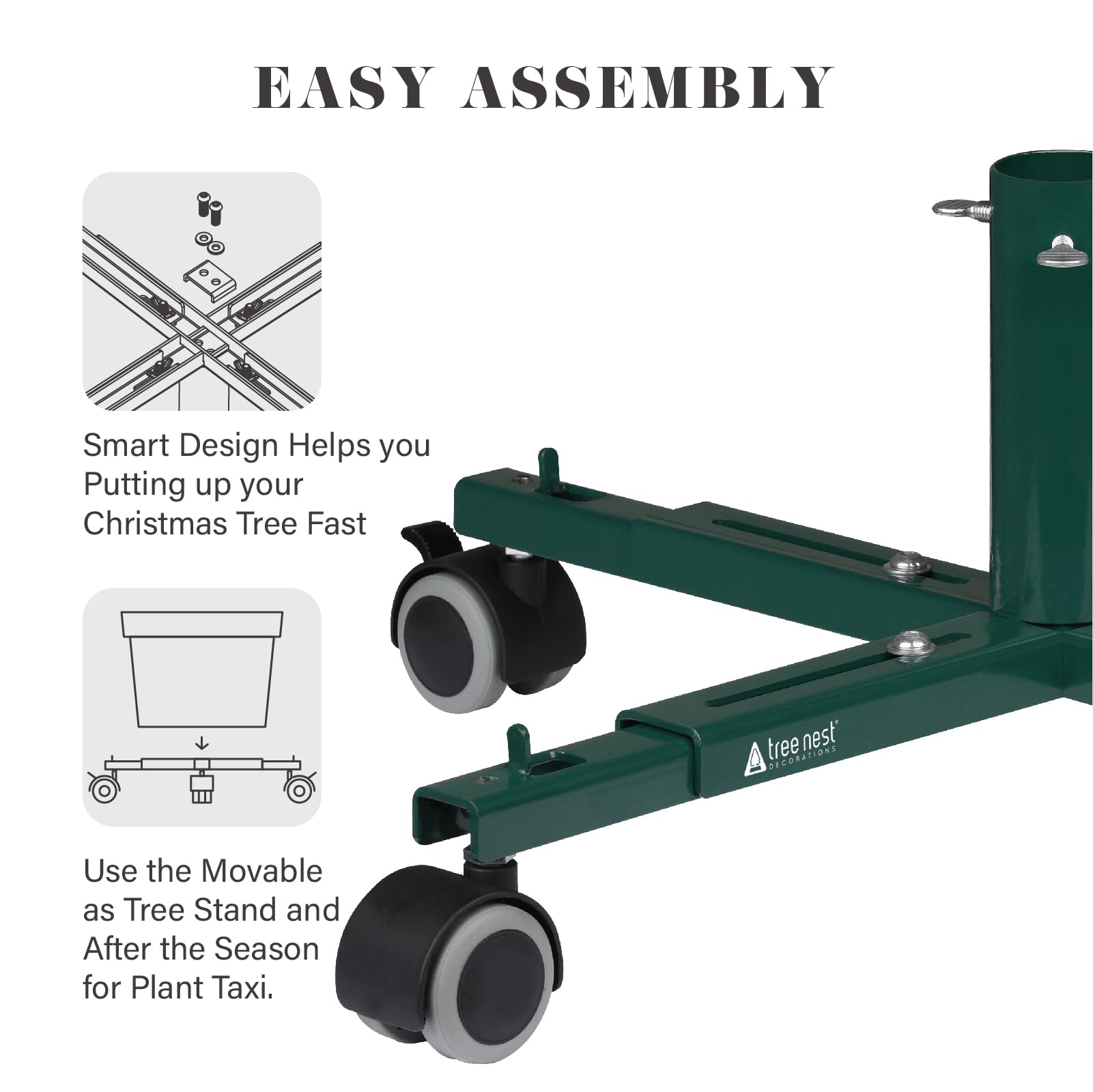 Foto 5 | Soporte Para Árbol De Navidad Con Ruedas Y Nido De Árbol - Venta Internacional.