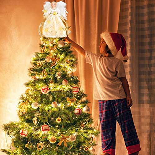 Foto 5 | Adorno De Árbol De Ángel Hohotime Con Alas De Plumas Blancas - Venta Internacional.