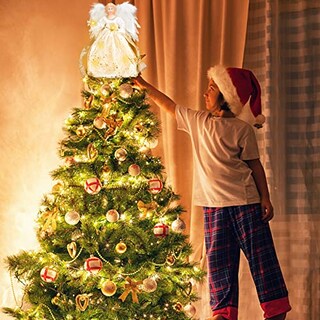 Foto 5 | Adorno De Árbol De Ángel Hohotime Con Alas De Plumas Blancas - Venta Internacional.