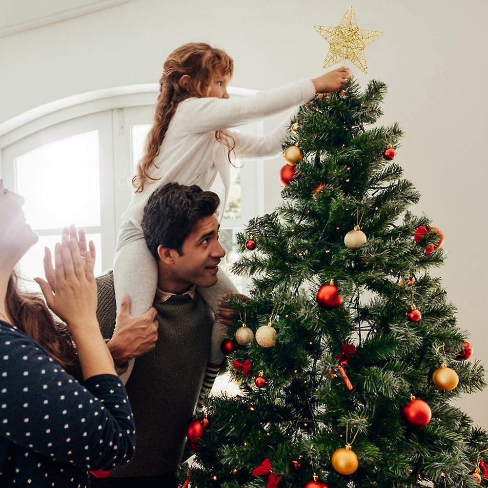 Foto 2 | Decoración Para Árbol De Navidad Sanlin Beans Con Forma De Estrella Metálica Con Purpurina - Venta Internacional.