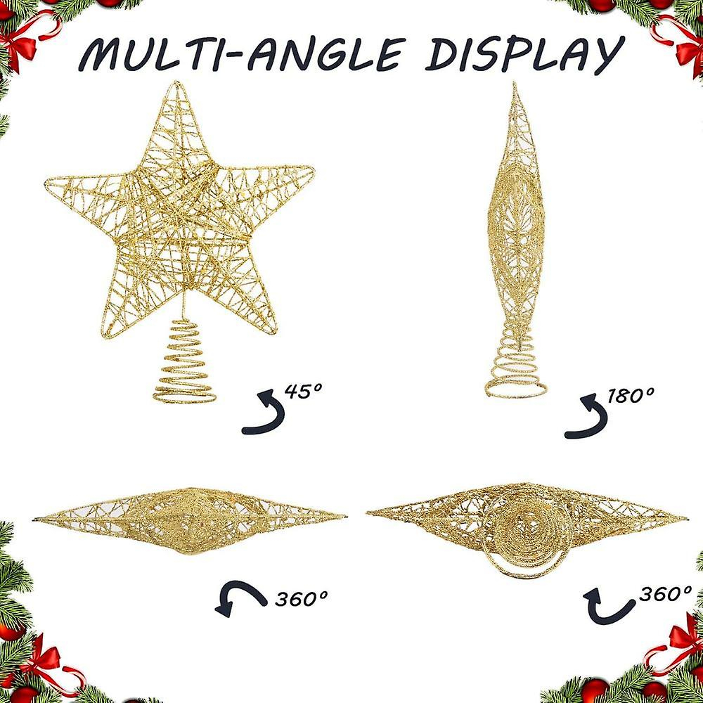Foto 4 pulgar | Decoración Para Árbol De Navidad Sanlin Beans Con Forma De Estrella Metálica Con Purpurina - Venta Internacional.