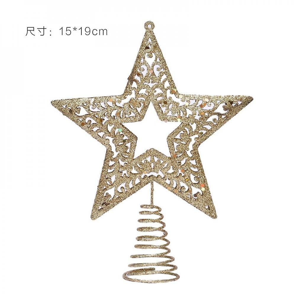 Foto 4 | Decoración Para Árbol De Navidad Sanlin Beans Con Forma De Estrella Metálica Con Purpurina - Venta Internacional.