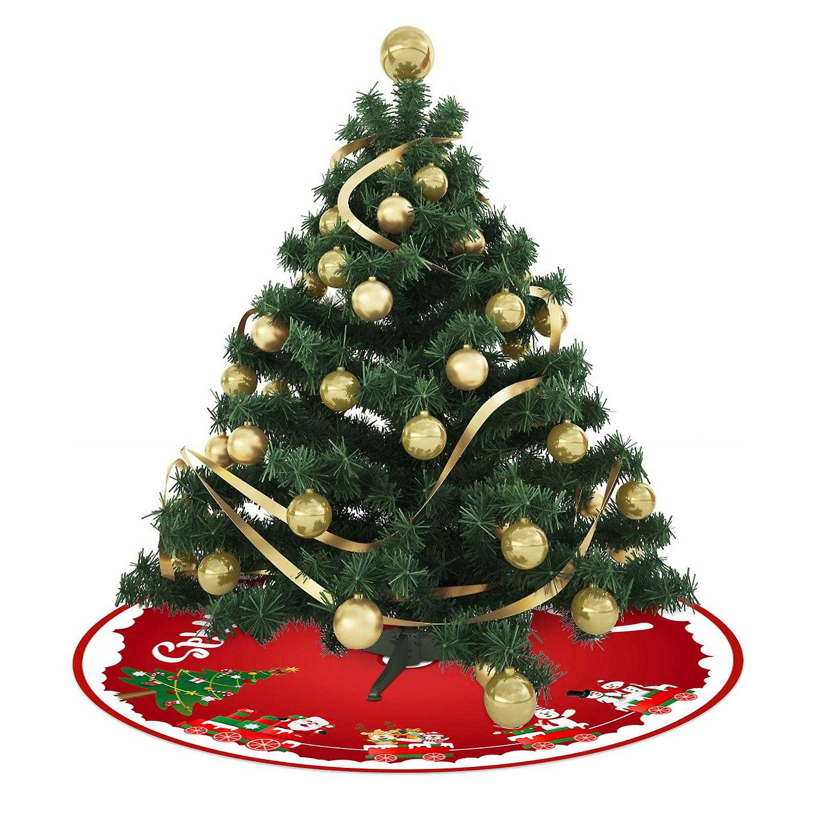 Foto 4 pulgar | Faldón Para Árbol De Navidad Huoguo, Estampado En Lino, 98 Cm De Diámetro - Venta Internacional.