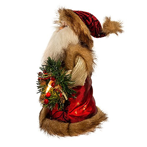 Foto 4 pulgar | Decoración Para Árbol De Navidad De Kurt Adler Con Papá Noel, 25 Cm, Color Burdeos - Venta Internacional.