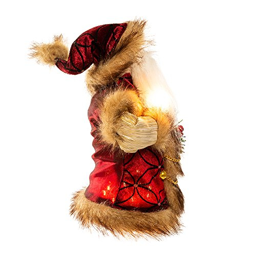 Foto 5 pulgar | Decoración Para Árbol De Navidad De Kurt Adler Con Papá Noel, 25 Cm, Color Burdeos - Venta Internacional.