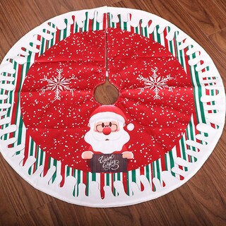 Foto 3 | Falda De Árbol De Navidad Con Estampado De Lino, 90 Cm De Diámetro - Venta Internacional.