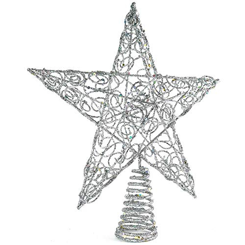 Foto 2 | Adorno De Árbol Con Forma De Estrella Plateada De Ornativity - Venta Internacional.