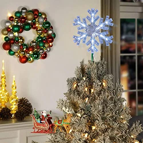 Foto 8 pulgar | Adorno Para Árbol De Navidad Con Forma De Copo De Nieve Bril - Venta Internacional.