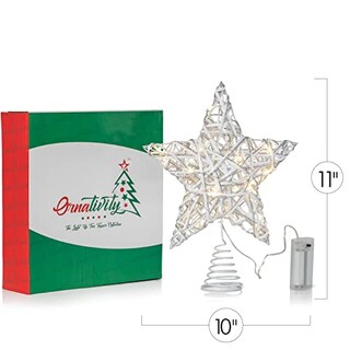 Foto 6 | Adorno Navideño De Ratán Ornativity, Blanco Y Plateado, Con - Venta Internacional.