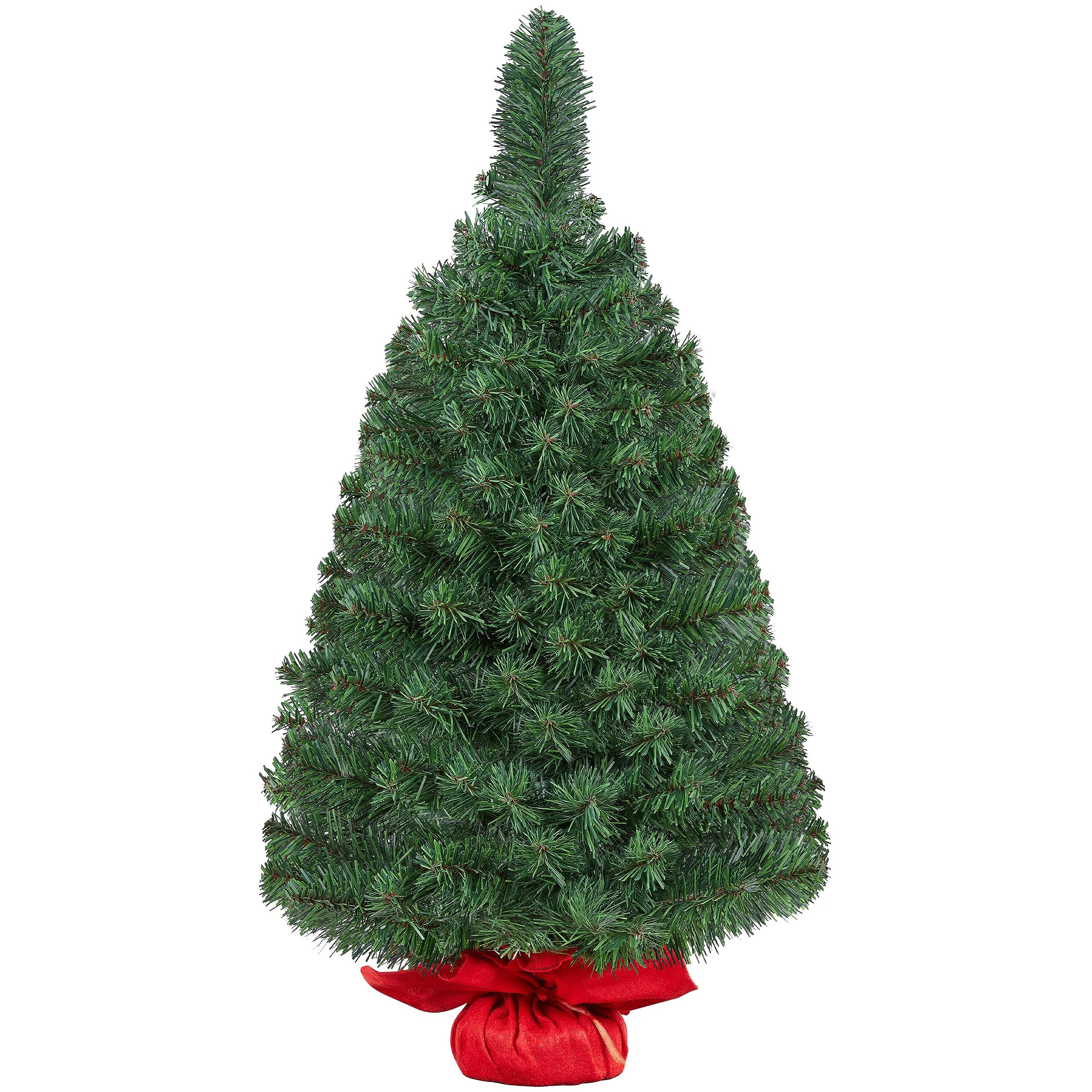 Foto 2 pulgar | Árbol De Navidad Yaheetech Mini De 90 Cm Con Base De Cemento, Pvc Verde - Venta Internacional.