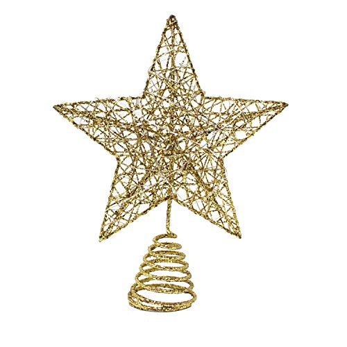 Foto 5 pulgar | Decoración Para Árbol De Navidad Joiedomi Glitter Gold Star Con 20 Led - Venta Internacional.