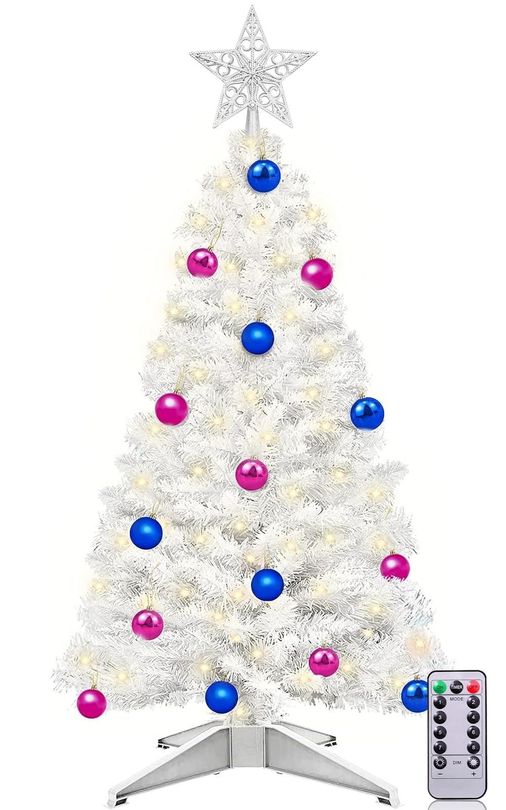 Foto 2 pulgar | [árbol De Navidad] Turnmeon 90 Cm Blanco Con 50 Luces Blancas Cálidas - Venta Internacional.