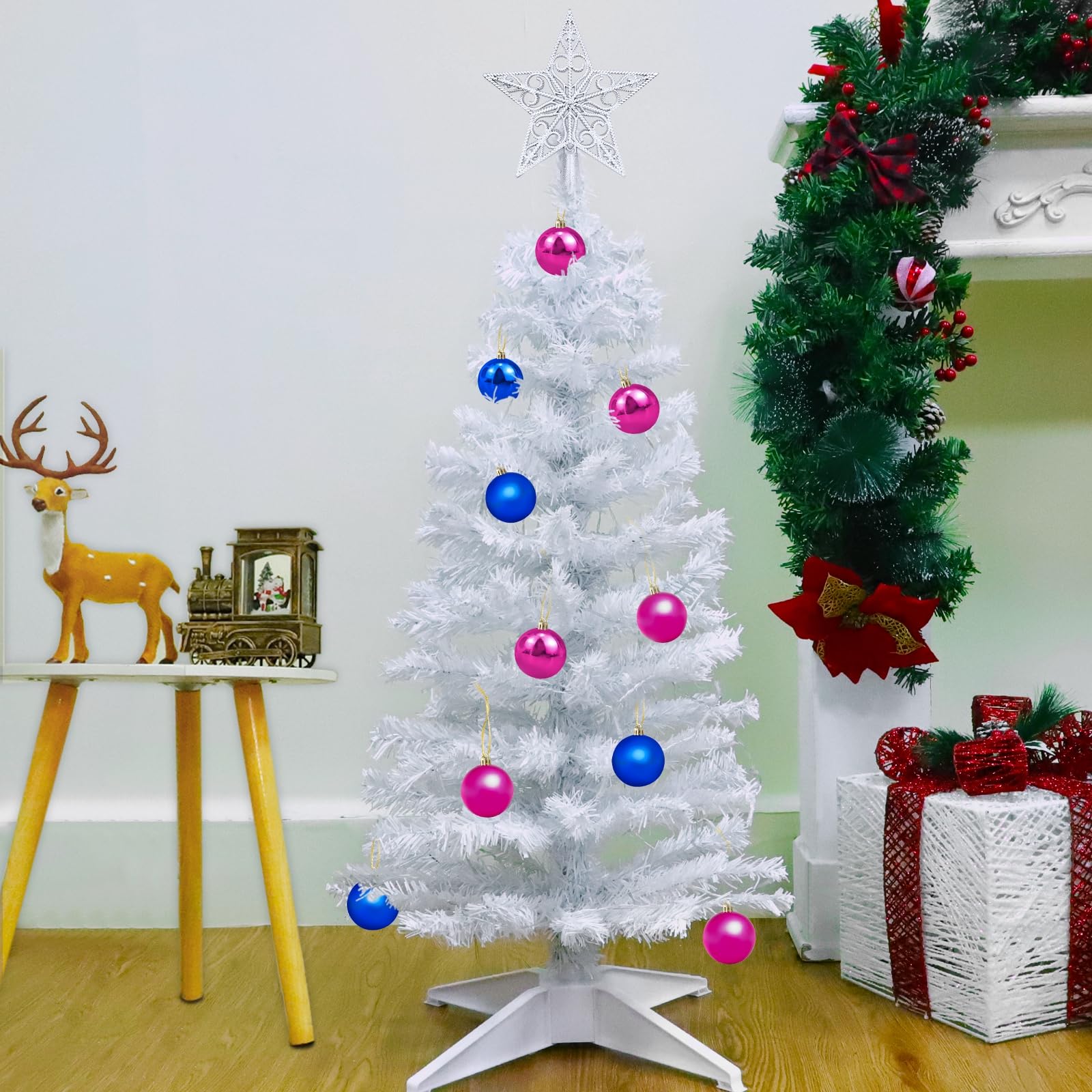 Foto 5 pulgar | [árbol De Navidad] Turnmeon 90 Cm Blanco Con 50 Luces Blancas Cálidas - Venta Internacional.
