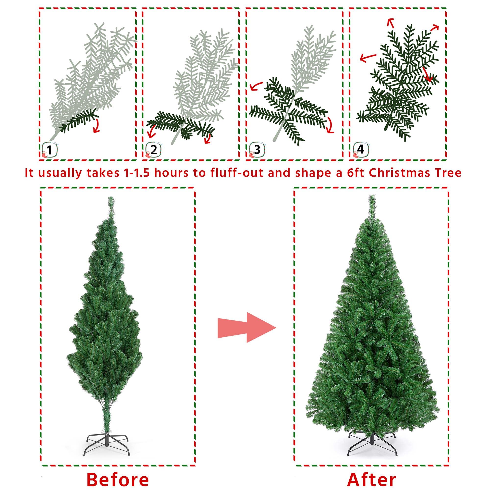 Foto 5 pulgar | Árbol De Navidad Yaheetech De Pino Artificial Verde Realista De 6 Pies - Venta Internacional.
