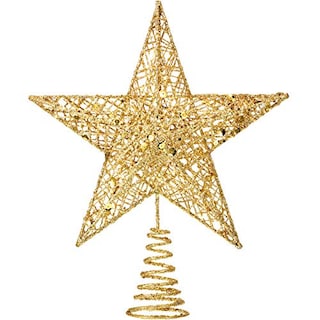 Foto 1 | Árbol De Navidad Con Forma De Estrella Blulu, 25 Cm, Alambre De Hierro Dorado - Venta Internacional.