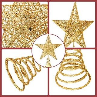 Foto 2 | Árbol De Navidad Con Forma De Estrella Blulu, 25 Cm, Alambre De Hierro Dorado - Venta Internacional.