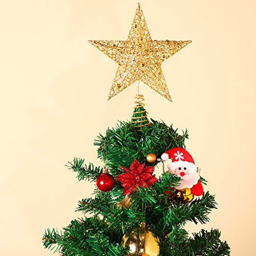 Foto 5 | Árbol De Navidad Con Forma De Estrella Blulu, 25 Cm, Alambre De Hierro Dorado - Venta Internacional.