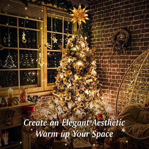 Foto 2 | Decoración Para Árbol De Navidad Lewondr Con Forma De Estrella Geométrica 3d Con Luz Led - Venta Internacional.