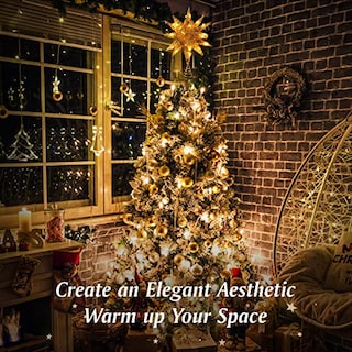 Foto 2 | Decoración Para Árbol De Navidad Lewondr Con Forma De Estrella Geométrica 3d Con Luz Led - Venta Internacional.